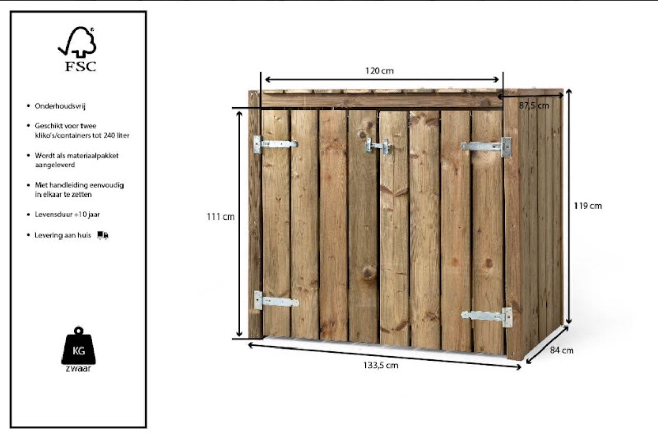 Douglas GeÏmpregneerde Kliko-Ombouw 2 Kliko's